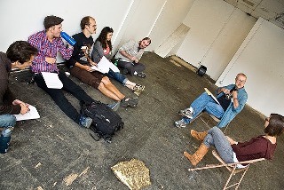 John Vreeke rehearsing "Fireworks Tonight"